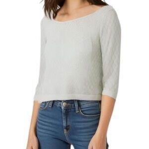 Loft Light Weight Patterned 3/4 Sleeve Sweater Size M